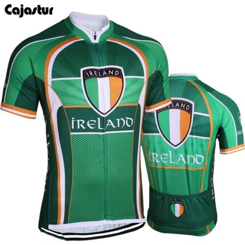 Green cycling jersey team Ireland summer bike wear blue short sleeve mtb jersey cycling clothing cajastur
