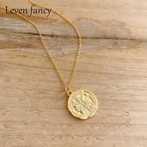 925 Sterling Silver Gold Napoleon Portarit Coin Pendant Necklace Golden Medal Heroes Avatar Relief Necklaces In Real Silver