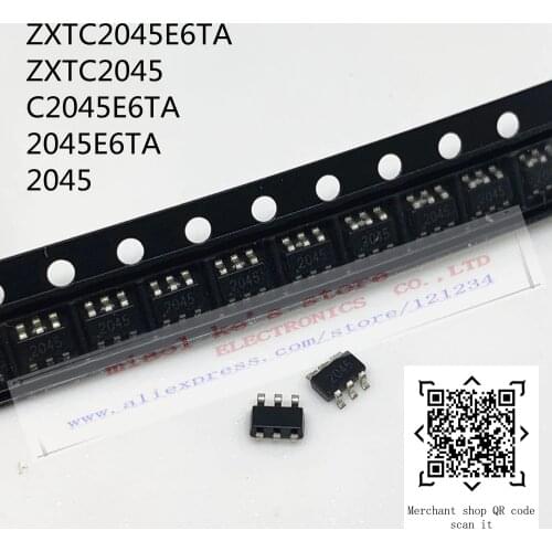 [ 10pcs/1lot ]100%New original: ZXTC2045E6TA ZXTC2045 C2045E6TA 2045E6TA 2045 - TRANS NPN/PNP 30V 1.5A SOT23-6