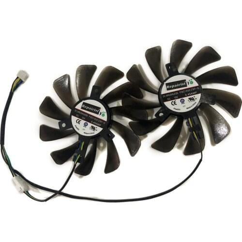 2Pcs/set Graphics cards Fan RX580 GPU VGA Cooler For HIS RX 580 XTR IceQ OC Roaring Turbo 8GB Video Card As alternative