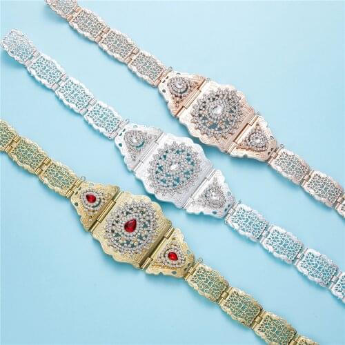 2021 Moroccan Algeri Chic Caftan wedding gold and silver luxuy Metal belt for women Traditional wedding