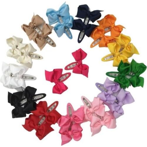 28pcs/lot Grosgrain Ribbon Hair Bows with Bobby Pin for Hair Clips Hair Pins Kids Hair Accessories