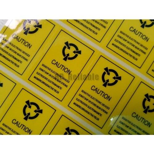 300PCS ADHESIVE Waterproof ESD MAGNETIC ELECTROSTATIC Warning Label for Sensitive Electornics Shipping Packing Sealing Mark