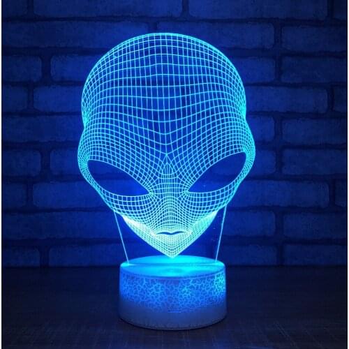 7 Colors Changing 3D Night Light Illusion Aliens Model 3D Lamp Remote Touch Switch Luminaria Home Decor Boy Best Gift