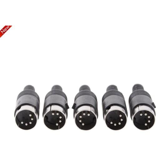 5pcs/lot 5 Pin DIN Male Connector 5 Pin DIN Plug Jack With Plastic Handle Keyboard Cable Connector Adapter