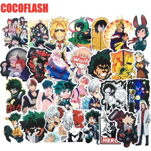 10/73Pcs/set My Hero Academia Cartoon Anime Stickers For DIY TOY Guitar Scrapbook Skateboard Snowboard Laptop Luggage Motorcycle