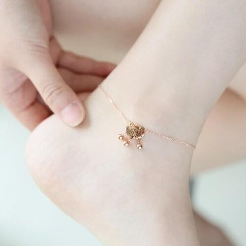 YUN RUO Fashion Rose Gold Color Anklet Lucky Longevity Lock Chain Woman 316 L Stainless Steel Jewelry Top Quality Not Fade 2020
