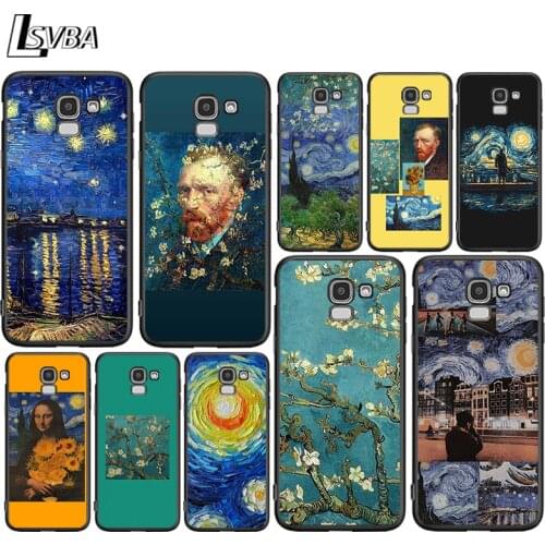 Van Gogh painting Art for Samsung Galaxy j8 j7 j6 j5 j4 j3 j2 Core Prime Star Duo Plus 2018 2017 2016 Black Phone Case