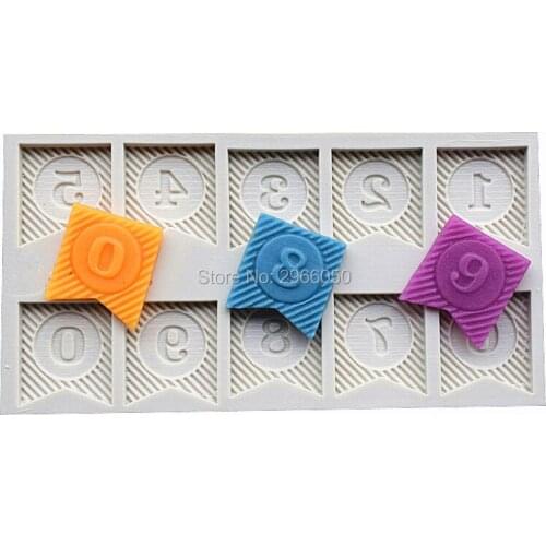 Ribbon Bunting Digital Silicone Cake Mold, Sugarcraft Cetakan Bakeware Cupcake Mold Kitchen Accessories SQ1727