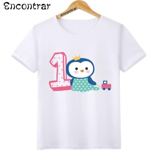 Birthday Number Bow 1~9 Cartoon Music Children T Shirt Designs Teen Kids Animal Clothing For Boys Girls T-Shirts,HKP6061