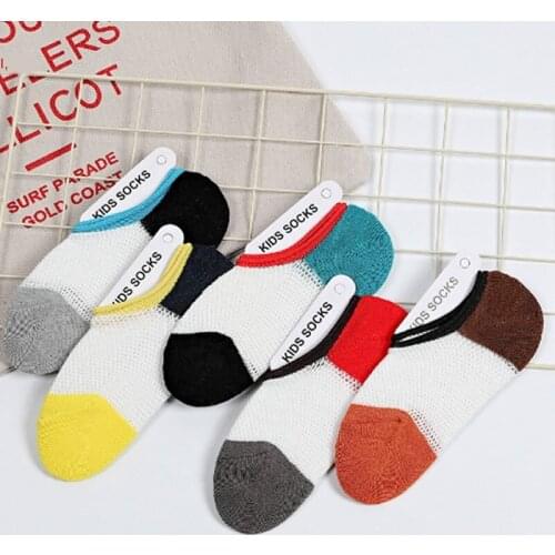 2021 New Childrens Socks Short Kids No-Show Sock Cartoon Smiley Face Hidden Sock Cotton kids ankle Socks Mesh Breathble