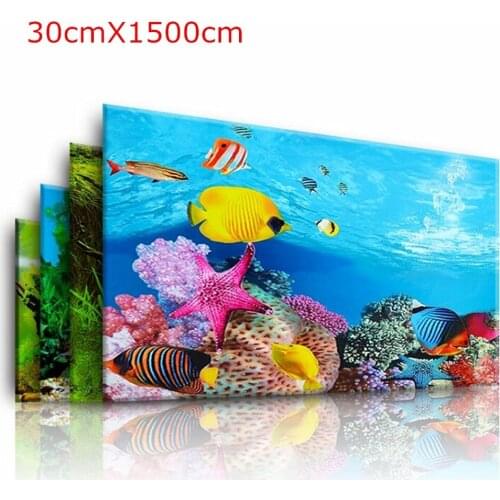 Fish Tank Background Decorative Wallpaper 3D Thick HD Double-Sided Background Painting 30X1500cm
