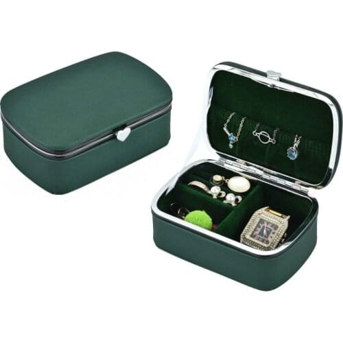 PU Leather Portable Jewelry Organizer Box for Store Ring Necklace Bracelet Storage Box Carrying Case