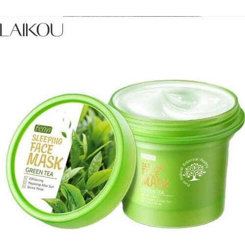 LAIKOU Green Tea Moisturizing Sleeping Face Mask Anti Aging Whitening Remove Dark Spots Melanin Skin Care Repairing Night Cream