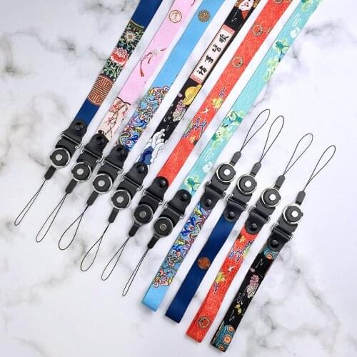 40pcs Fashion Chinese Style Long Neck Lanyards Short Wristband Lanyards for Phone Straps Mobile Phone Accessories DIY Pendant