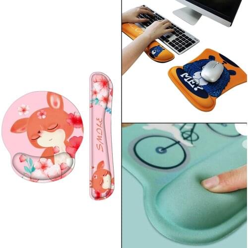 Padded Soft Mouse and Keyboard Wrist Rest Support Non-Slip for Computer Office Durable Easy Typing