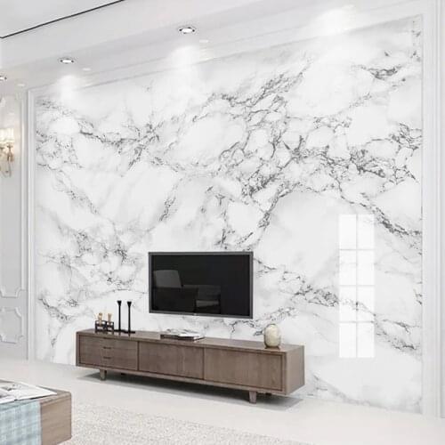 Custom Photo Wallpaper Murals Modern Abstract Art White Marble Pattern Living Room TV Background Waterproof Canvas Wall Painting