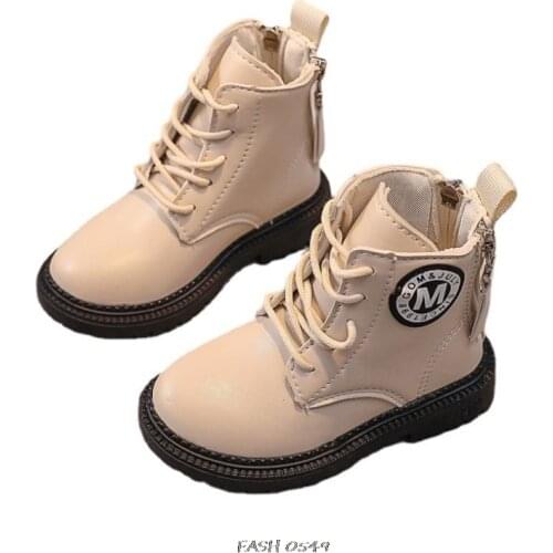 New 2021 Brand Children Boots Kids Girls Martin Boots Casual Autumn Winter PU Leather School Boy Shoes Fashion In Snow Boots