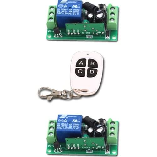 New Wireless Remote Control Switch Remote Control for Light Door Connector Wire 1Transmitter +2Receivers Smart Home