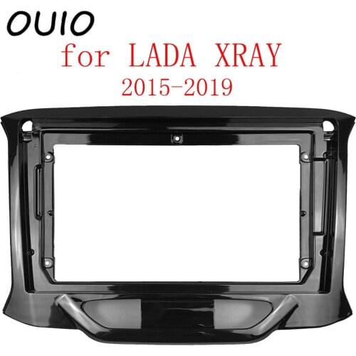 OUIO 9 inch car dashboard Double Din DVD frame decoration kit dashboard panel suitable for LADA XRAY 2015-2019 frame