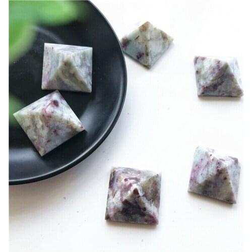 Dropshipping 1pc Natural Red Tourmaline Pyramid Crystal Energy Point Meditation Wand Decoration Natural Quartz Crystal Tower