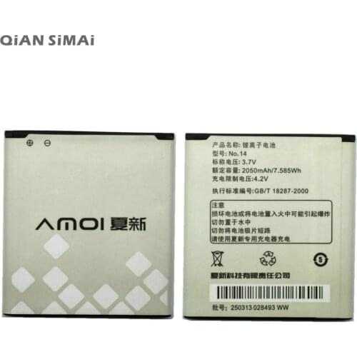 QiAN SiMAi High Quality 2050mAh NO.14 Battery Replacement For Amoi N828 N818 N820 N821 N850 N828T + Tracking Code