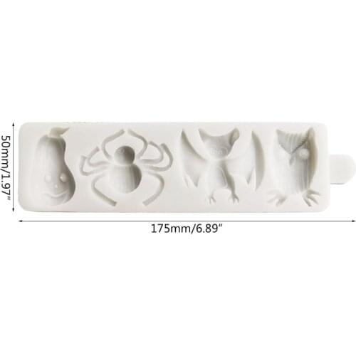 R2JC Paste Mould Halloween Animal Bat Fondant Cake Mold Food-grade Silicone Press Baking Utensils Cake Decoration Easy Safe