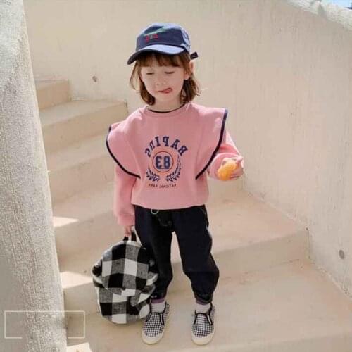Girls' Hoodies Sweatshirts Kids Outwear 2021 Ruffle Plus Velvet Thicken Winter Autumn Top Cotton Pullover Childrens Clothing
