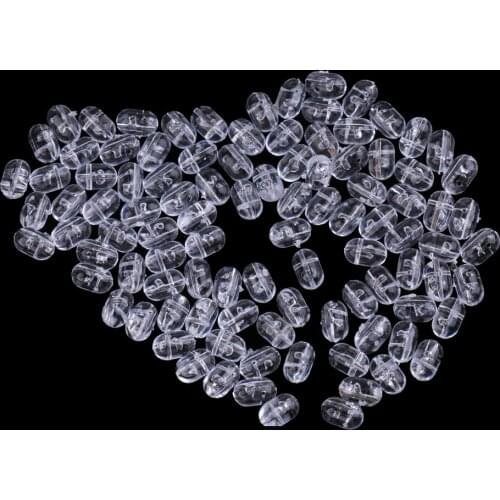 Pack of 100/200 Pieces 4.7 x 6mm / 5 x 8mm Oval Clear Rig Sea Fishing Beads Sea Carp Fishing Tackle