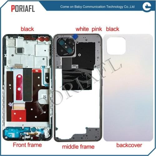 For OPPO A92S back cover Battery Cover backcover Back Housing Door with Front Bezel Frame
