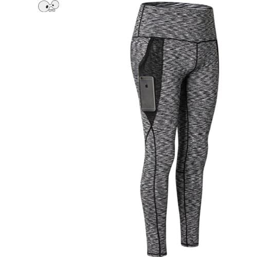 Women Elastic Quick Dry Workout Leggings Transparent Mesh Pocket Yoga Pants Activewear Running Tights Jogging Fitness Trousers