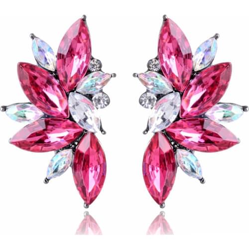 TODOX New Korean Personality Fashion Jewelry Earrings For Women Retro Geometric colorful Acrylic Crystal Female Elegant hot sale