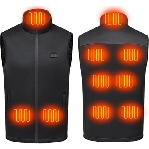 USB 9 Heated Vest Jacket Fashion Men Women Coat Clothes Intelligent Electric Heating Thermal Warm Clothes Winter Heated Hunt