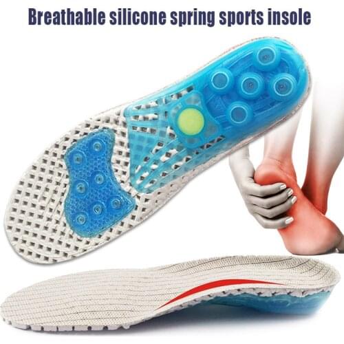 1pair Unisex Solid Silicone Gel Insoles Foot Care for Plantar Fasciitis Heel Spur Sport Shoe Pad Insoles Arch Orthopedic Insole