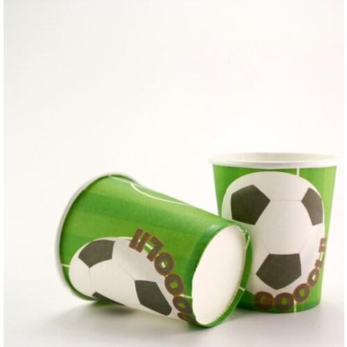 10pcs/lot Football theme Party Supplies Paper Cup Cartoon Birthday Party Decoration Soccer World Cup Boys Favor Glass