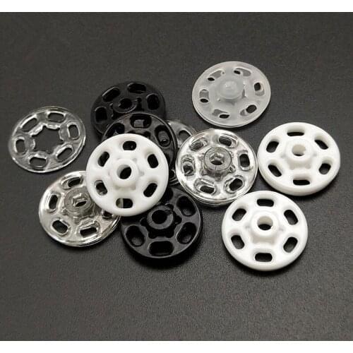 20pcs/bag White Plastic Concealed Buckle Anti-glare Hand-sewn Snap Button Round Invisible Underwear Buckle for Clothing Pants