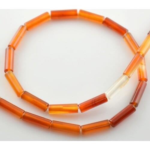 4x8mm Thick Tube Shape Red Stone Natural Onyx Stone Beads Barrel Shape DIY Making Materials 10pc/lot Free Shipping