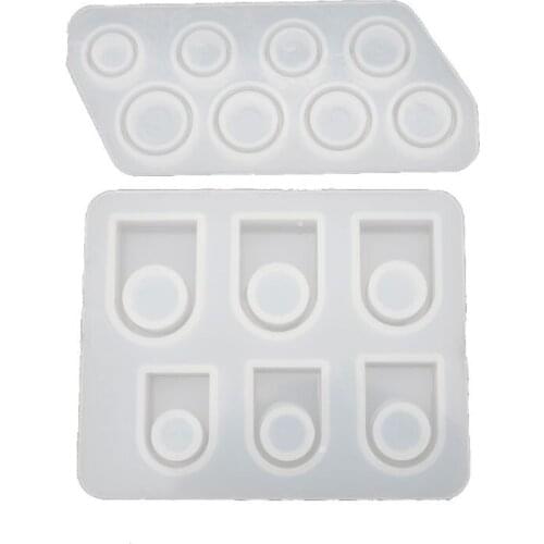 52Pcs Assorted Sizes Round Square Flat Ring Silicone Resin Mold Ring Band Jewelry Making Tool US Size 5-12 with Fillings