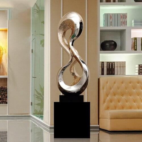 Large 70cm Creative Plating Silver Resin Craft Home Ornaments Abstract Sculpture Furnishing Articles Home Decoration Accessories