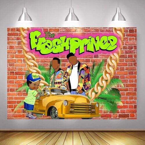 Photography Backdrop The Fresh Prince Birthday Party Background Decoration Graffiti Brick Wall Hip Hop Photo Shoot Racing Car