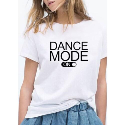Fashion Dance Mode on 100% cotton tshirts Short Sleeve Loose crewneck top tees Clothes plus size for women Ladies girls