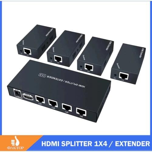 2020 HDMI Extender with IR 4 port Support POC 3D 1080P@60Hz HDCP EDID Copy Remote Control Cat6/Cat7 Extend 60m RJ45 Transmitter