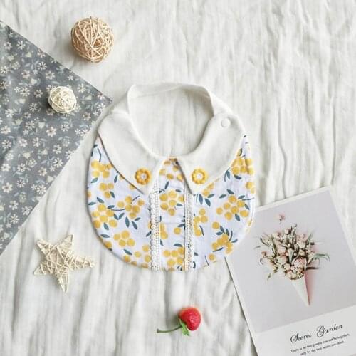 Baby Infants Cotton Flower Printing Bib Newborn Feeding Saliva Towel Burp Cloth 69HE