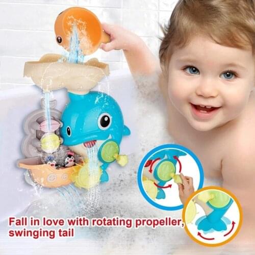 Bath Toys Pipeline Water Spray Shower Game Dolphin Waterfall Bath Baby Toy Children Swimming Bathroom Bathing Shower Kids Toy