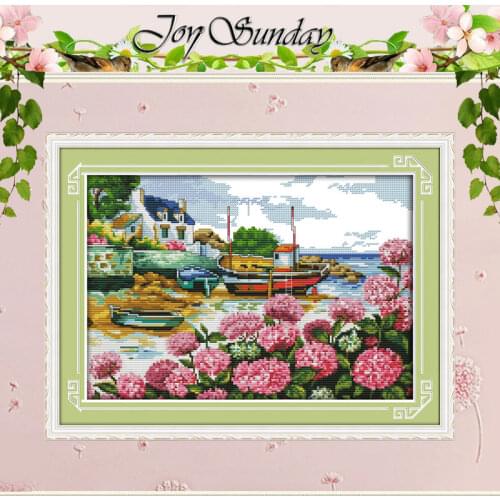 Beautiful Seaside Patterns Counted Cross Stitch 11CT 14CT Cross Stitch Set Wholesale Cross-stitch Kits Embroidery Needlework
