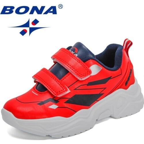 BONA 2021 New Designers Fashion Sneakers Breathable Shoes Children Outdoor Sport Walking Footwear Kids Comfortable Tenis Shoes