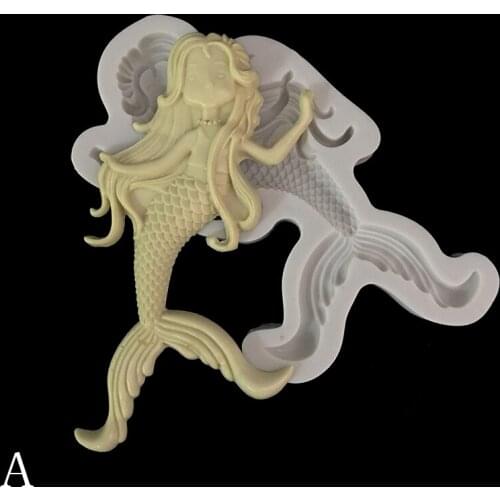 Minsunbak New Development Marine life Enchanting mermaid Silicone mold DIY cake decoration tools 3D handmade soap tools