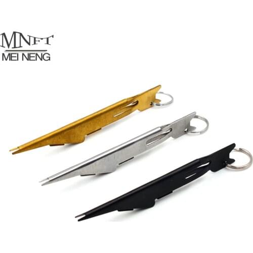 MNFT Quick Nail Knot Tying Tool / Knot Tyer Hook Tier & Hook Eye Cleaner For Fly Fishing Tackle with Retractor Zinger Carabiner