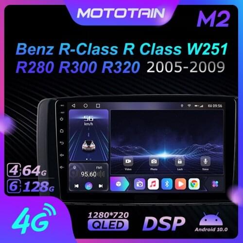 Mototain 6+128 Android 10.0 Car Multimedia Radio Player for Mercedes Benz R-Class R Class W251 R280 R300 R320 Auto video 4G LTE