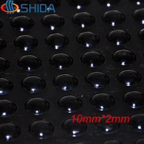 Wholesale 1000PCS 10*2mm Clear and Black Self Adhesive Rounded Silicone Rubber Feet Pads, Anti Slip Sticky Shock Absorber Pads